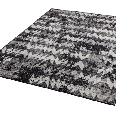 Nova NV28 Chevron Modern Abstract Geometric Rug in Black White 160 x 230 cm