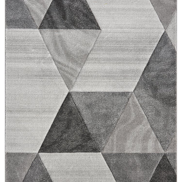 Orbit Boreal 3D Grey Abstract Geometric Textured Hallway Runner Rug