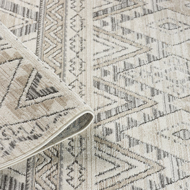 Delta Omega Cream Bohomian Tribal Geometric Motifs Rug