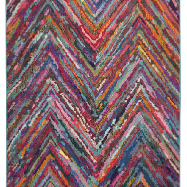 Carnaval CAR104 Vibrant Multi Colours Modern Chevron Rug by Concept Looms