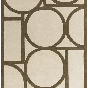 Asiatic London Metro Retro Tufted Khaki Green Wool Geometric Modern Rug