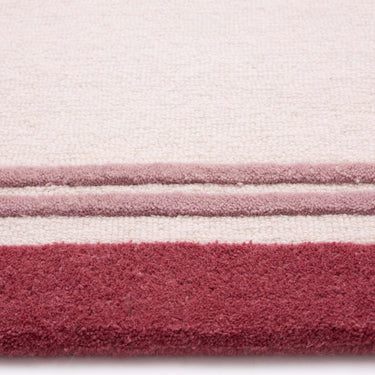 Origins Piper Framed Tufted Raspberry Cream Wool Bordered Modern Hallway Runner Rug