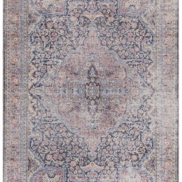 Kaya Rana KY11 Traditional Classic Medallion Persian Floral Flatweave Washable Rug in Red Blue