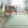 Stacked Border Soft Green Modern Wool Rug - Medium 120x170 cm (4'x5'6")