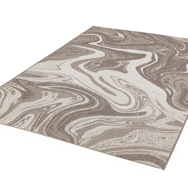 Patio PAT19, PAT20 Marble Indoor Outdoor Rug in Natural Beige - Small 80x150 cm (2'6"x5')