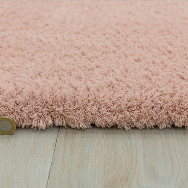 Lulu Soft Touch Plain Shaggy Rug in Pink