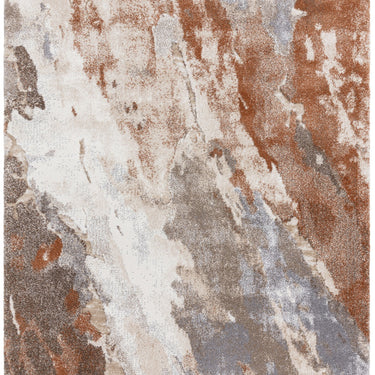 Asiatic London Mirage Blur Marbled Texture Terracotta Natural Polypropylene Abstract Textured Rug