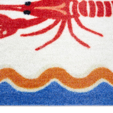 Dip and Drip Bathroom Lobster Washable Non-Slip Bordered Rug 50x75 cm