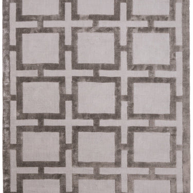 Eaton Katherine Carnaby Rug Modern Geometric Hand Woven Silky Viscose Metallic Sheen Super Soft Mocha Rug