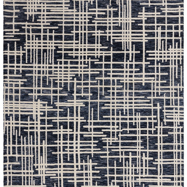 Asiatic London Mason Blueprint Blue Cotton Traditional Abstract Rug