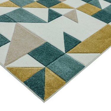 Sketch SK03 Geometric Shapes Hand Carved Rug in Green