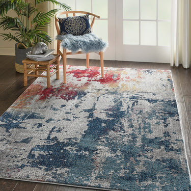 Nourison Ankara Global ANR10 Modern Abstract Silky Rug in Multi Colours