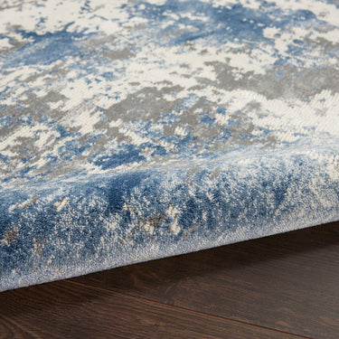 Nourison Rustic Textures RUS08 Ivory Grey Blue Jute Polypropylene Abstract Textured Hallway Runner Rug