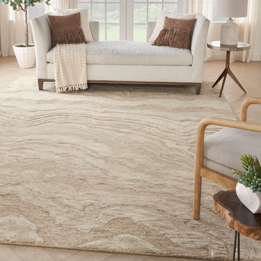 Graceful GRU01 Taupe Modern Abstract Wool Rug & Hallway Runner by Nourison
