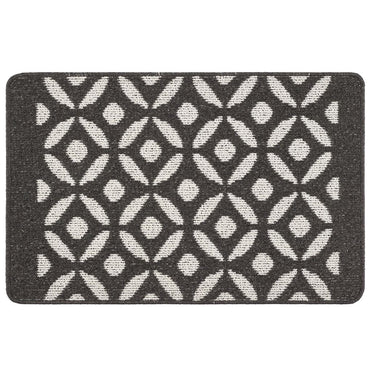 My Stain Resistant Crescent Pattern Charcoal Washable Non-Slip Polypropylene Geometric Hallway Runner Rug
