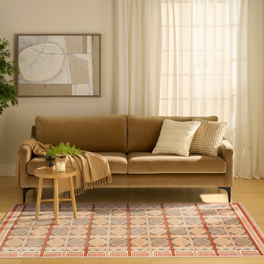 Nourison Nordic NRC06 Scandinavian Design Rust Multi Geometric Textured Rug