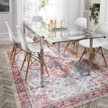 Origins Marrakesh Washable Rug Traditional Medallion Bedroom Living Room Multi Rug