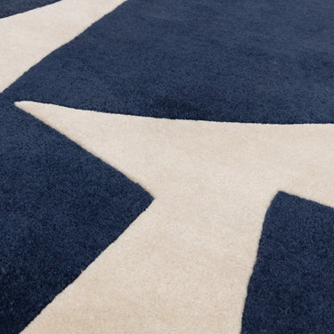 Asiatic London Romy Kite Tufted Retro Blue Wool Abstract Modern Rug