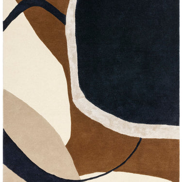 Matrix Signature Tufted Soft Silky Rust Wool Viscose Abstract Geometric Rug