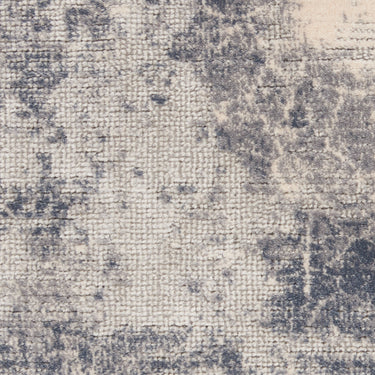Nourison Rustic Textures RUS02 Ivory Blue Jute Polypropylene Abstract Textured Hallway Runner Rug