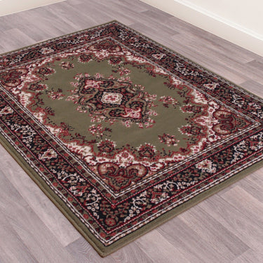 Lancashire Traditional Oriental Classic Rug or Runner in Green
