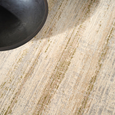 Calvin Drift DRF02 Striated Pattern Sand Beige Abstract Textured Modern Rug