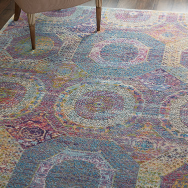 Nourison Ankara Vintage Antique Traditional ANR05 Rug Runner Round in Multi