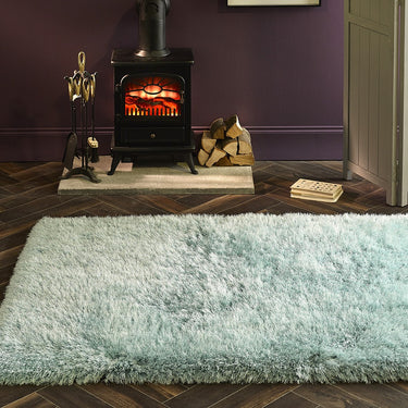 Origins Extravagance High Pile Fluffy Modern Shaggy Haze Blue Rug
