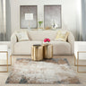 Glitz GLZ06 Silky Shimmer Taupe Multi By Abstract Textured Distressed Hallway Runner Rug - Medium 119x180 cm (3'11"x5'11")
