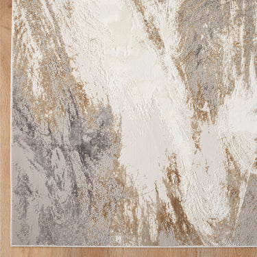 Santa Monica SMC101 Art Pictorial Grey Beige Abstract Modern Soft Rug