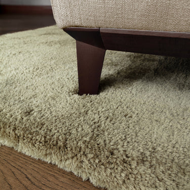 Opulence Sage Green Luxurious Shine Fluffy Soft Cotton Shaggy Textured Rug