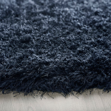Origins Extravagance High Pile Fluffy Navy Blue Shaggy Modern Plain Rug