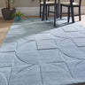 Origins Penny 3D Blue Hand-Carved Wool Geometric Rug - Medium 120x170 cm (4'x5'6")