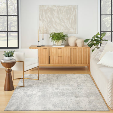 Nourison Exhale EXL01 Lattice Pattern Grey Polypropylene Abstract Textured Rug