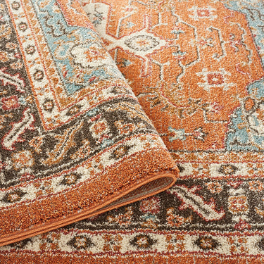 Cashmere 5570 Terracotta Oriental Traditional Floral Kilim Hallway Runner Rug