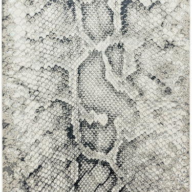 Quantum Snake Print QU03 High Shine Rug in Grey Silver