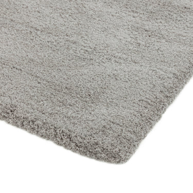 Lulu Soft Touch Plain Shaggy Rug in Silver Grey