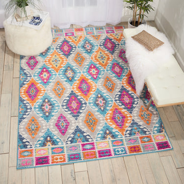 Nourison Passion PSN02 Multi Coloured Polypropylene Persian Traditional Abstract Rug