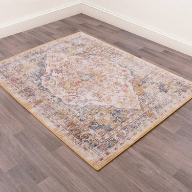 Nova 9048 Traditional Vintage Soft Rug Hallway Runner in Cream White