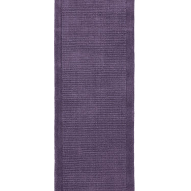 York 100% Wool Rug for Living Room Bedroom Hand Made Modern Plain Bordered Rug in Purple