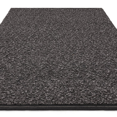 Elm Charcoal Rug Chunky Boucle Modern Plain Hand Woven Braided Stitched Wool Viscose Rug
