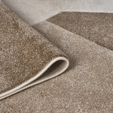 Orbit Eira 3D Beige Abstract Geometric Textured Hallway Runner Rug
