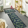 My Nylon Pattern Botanical Fern Leaves Washable Non-Slip Bordered Hallway Runner Rug - Small 50 x 75 cm (2'x2'5")