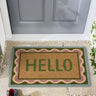 My Printed Coir Hello Scallop Bordered Doormat 45x75 cm