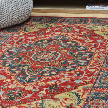 Windsor WIN08 Traditional Classic Persian Flatweave  Rug Hallway Runner in Rust Multi