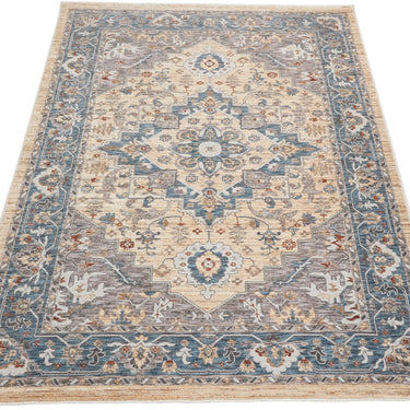 Consept Looms Legacy LEG07 Medallion Classic Blue Cream Cotton Persian Oriental Traditional Rug