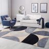 Asiatic London Sketch SK14 Curve Tufted Navy Blue Hand-Carved Polypropylene Abstract Geometric Rug 200x290 cm