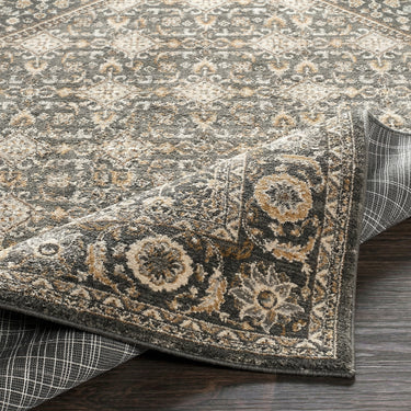 Arda Vintage Traditional Oriental Grey, Dark Green & Deep Teal Rug