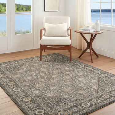 Arda Vintage Traditional Grey Rug