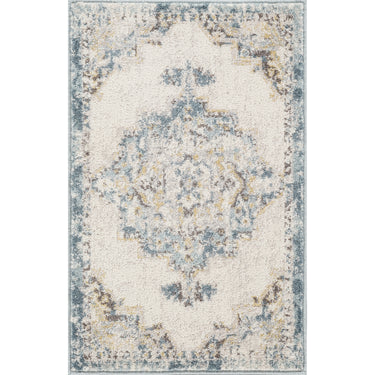 Ankara Vintage Traditional Boho Oriental Blue, Ice Blue & Medium Grey Rug - X-Small 60x90 cm (1'11'' x 2'11'')